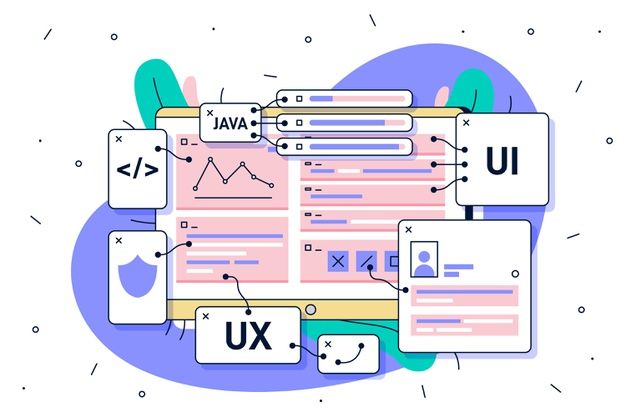 Ui and ux app development concept